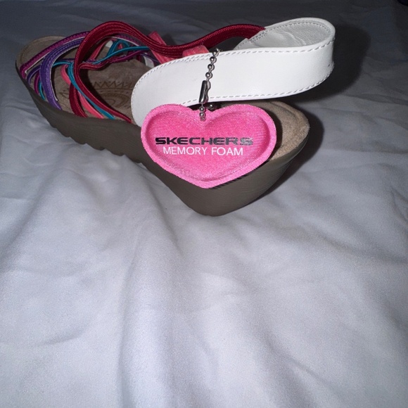 Skechers Colorful Strappy Slingback Wedge Sandals Size 7.5 NWT - Picture 5 of 7